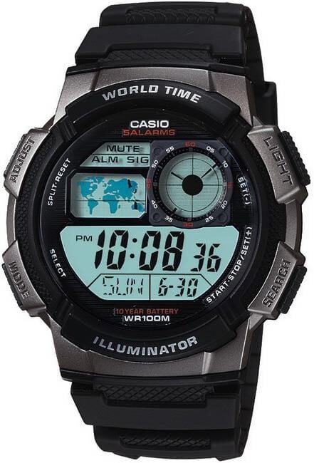 Casio AE-1000W Siyah Orijinal Silikon Saat Kordonu