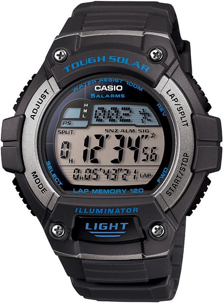 Casio W-S220 Gri Orijinal Silikon Siyah Saat Kordonu