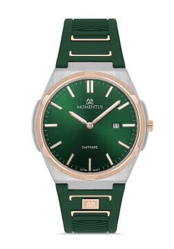 Momentus EM390T-15YR Ultra Slim Rose Gold & Yeşil Erkek Kol Saati