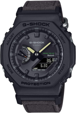 Casio G-Shock GA-B2100CT-1A5DR Kumaş Kordon Siyah Renk Bluettoth Bağlantılı Yeni Erkek Kol Saati