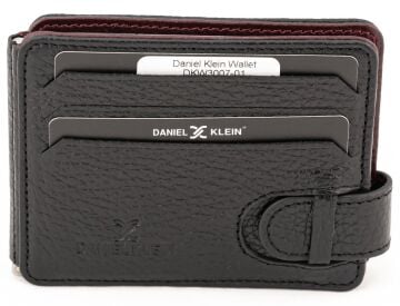 Daniel Klein DKW3007-01 Siyah Hakiki Deri Erkek Cüzdan Kartvizitlik