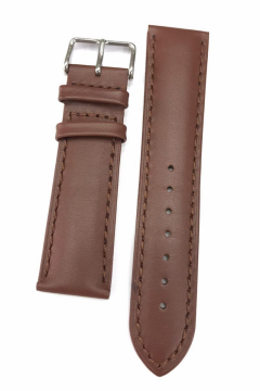 22 mm İthal Üst Kalite Kahverengi Düz Kesim Hakiki Deri Saat Kordonu