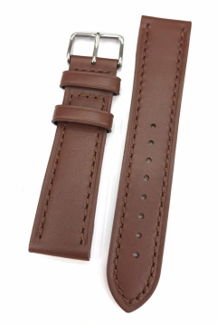 22 mm İthal Üst Kalite Kahverengi Düz Kesim Hakiki Deri Saat Kordonu