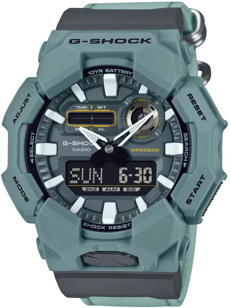 Casio G-Shock GA-010CE-2ADR Kumaş Kordon Yeşil Renk 20 ATM Su Geçirmez Yeni Erkek Kol Saati