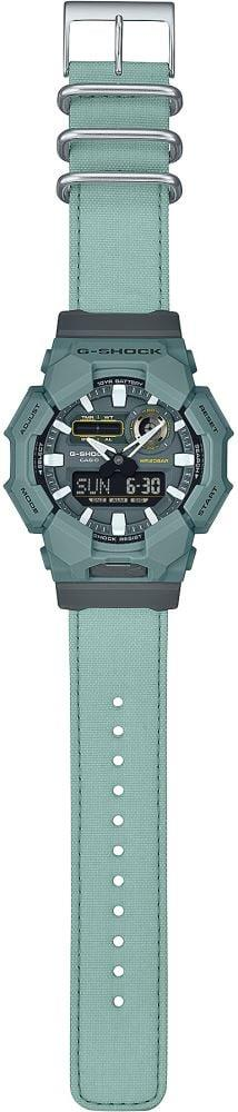 Casio G-Shock GA-010CE-2ADR Kumaş Kordon Yeşil Renk 20 ATM Su Geçirmez Yeni Erkek Kol Saati