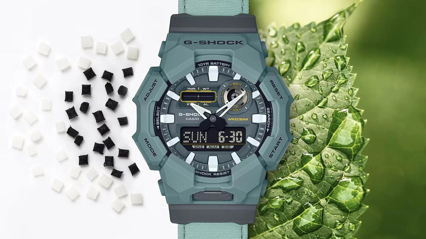 Casio G-Shock GA-010CE-2ADR Kumaş Kordon Yeşil Renk 20 ATM Su Geçirmez Yeni Erkek Kol Saati