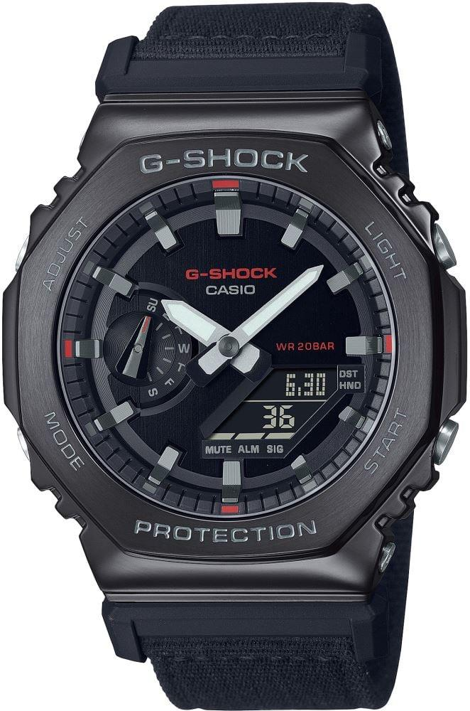 Casio G-Shock GM-2100CB-1ADR G-STEEL Siyah Renk Kumaş Kordon 20 ATM Su Geçirmez Spor Erkek Kol Saati
