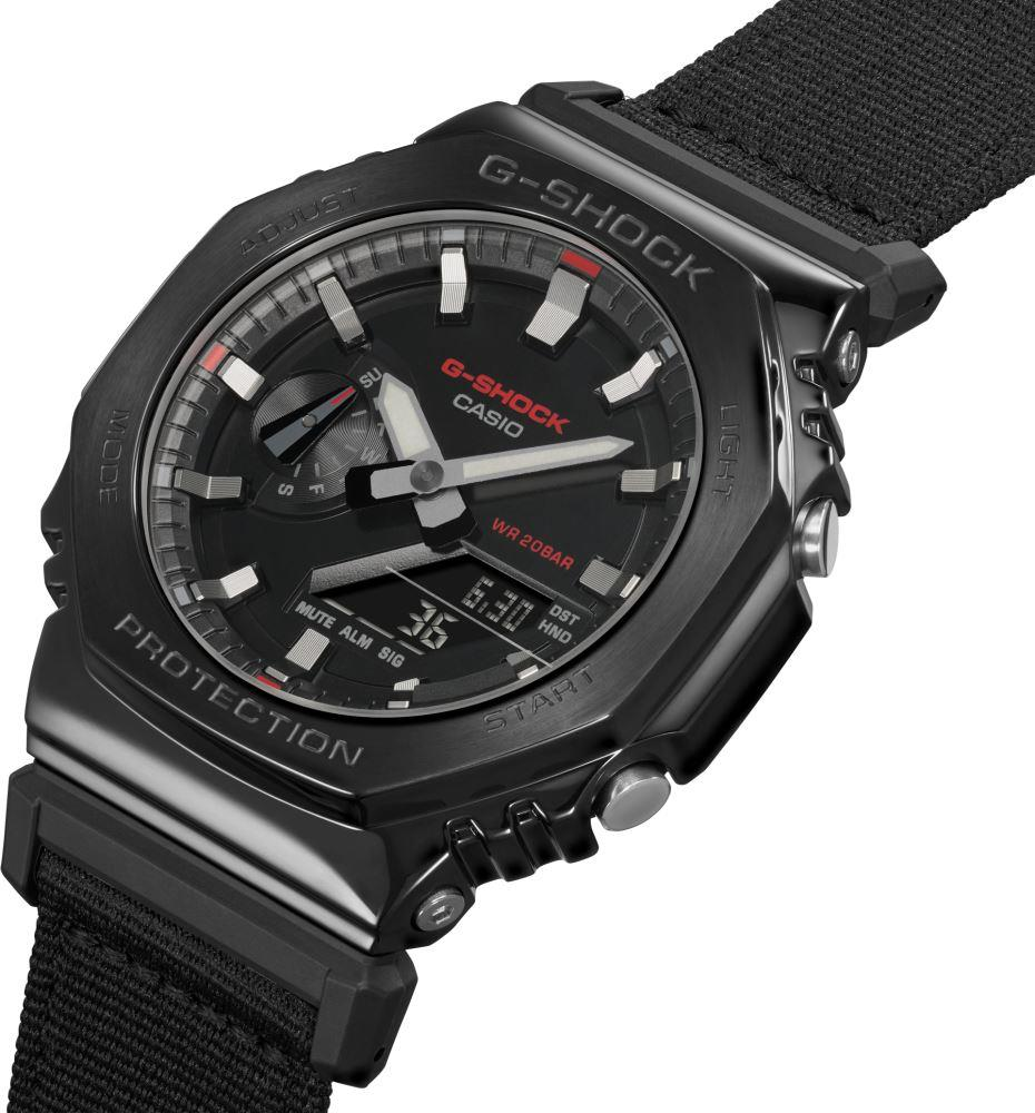 Casio G-Shock GM-2100CB-1ADR G-STEEL Siyah Renk Kumaş Kordon 20 ATM Su Geçirmez Spor Erkek Kol Saati
