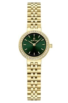 Reward RWA145727 Yeşil Kadran Taşlı Bezel Küçük Kasa Altın Kadın Kol Saati