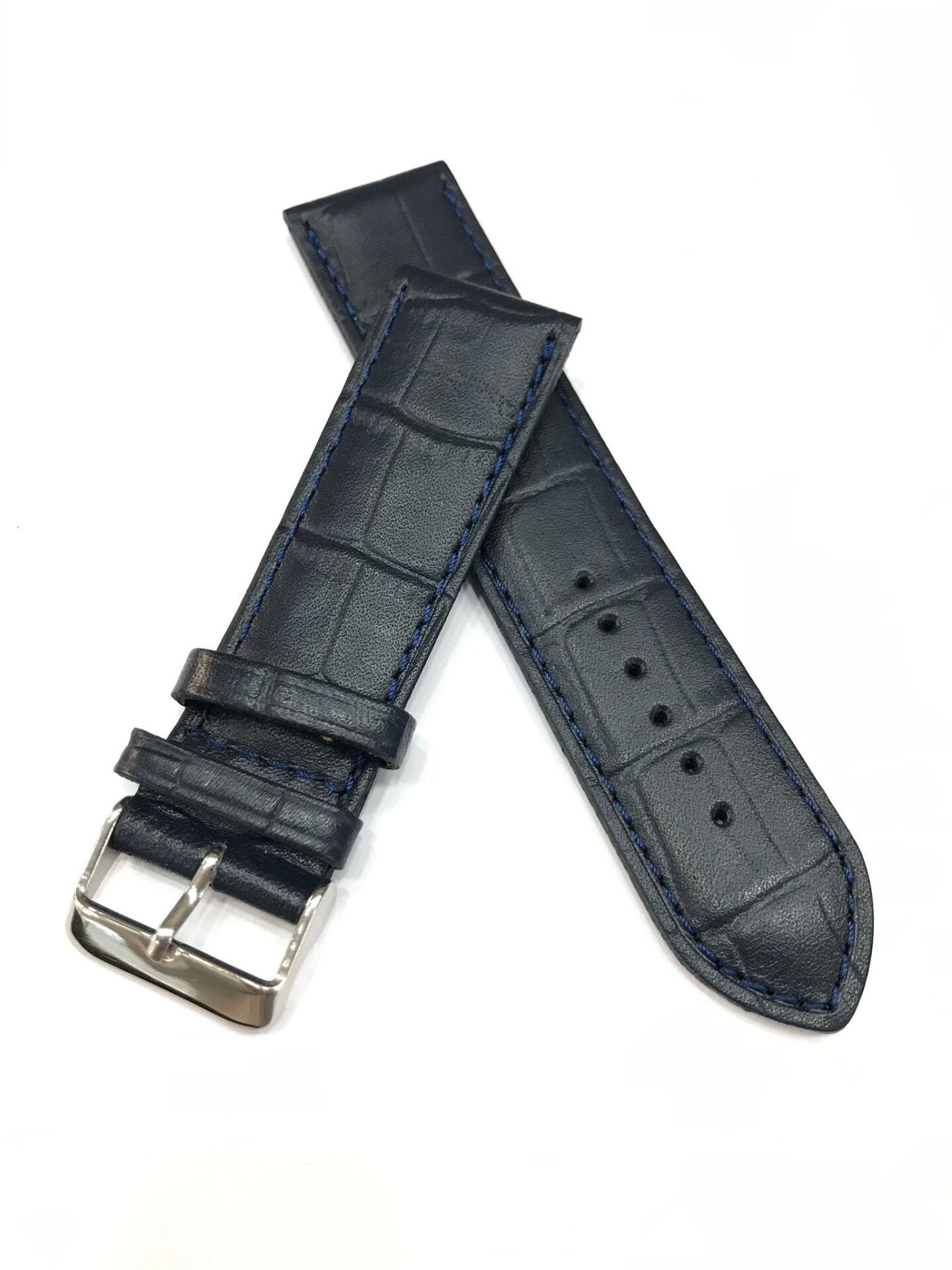 24 mm Croco Baskılı Desenli Yumuşak Hakiki Deri Saat Kordonu