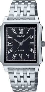 Casio MTP-B190D-1BVDF Siyah Kadran Roma Rakamlı Dikdörtgen Çelik Erkek Kol Saati