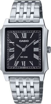Casio MTP-B190D-1BVDF Siyah Kadran Roma Rakamlı Dikdörtgen Çelik Erkek Kol Saati