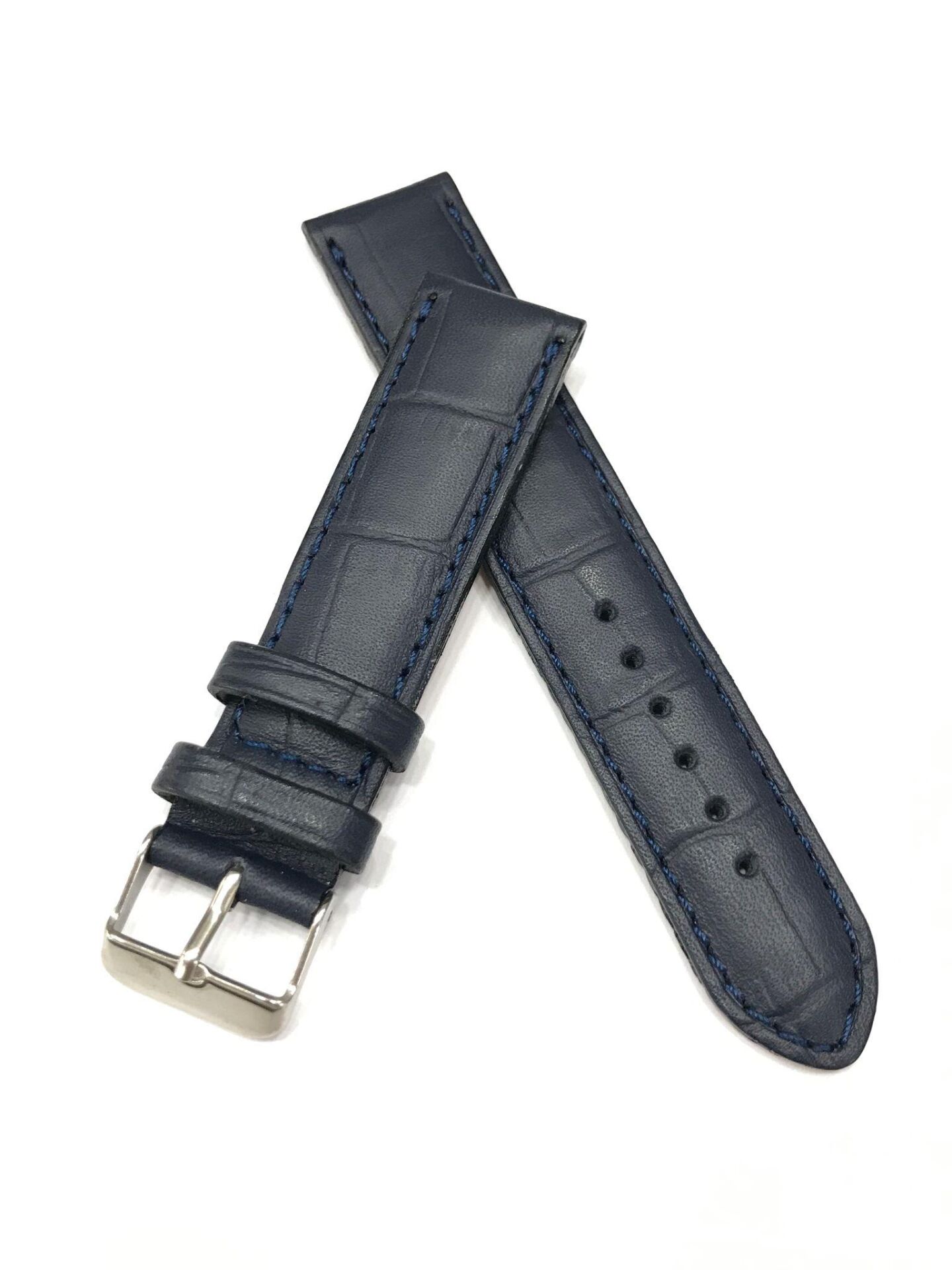 20 mm Croco Baskılı Desenli Hakiki Deri Saat Kordonu Kayışı