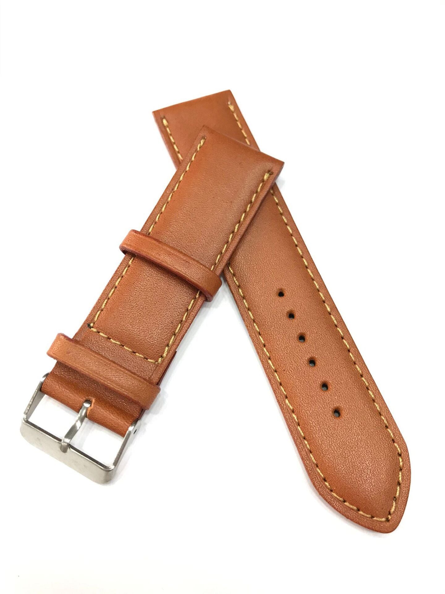 24 mm Yumuşak Düz Hakiki Deri Saat Kordonu Kayışı