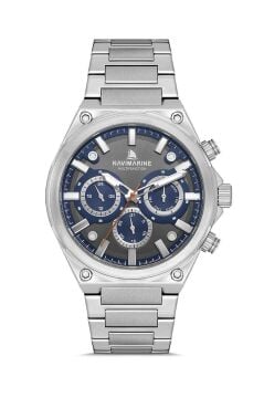 Navimarine NM265-05 Multifonksiyonlu Gümüş Renk Çelik Erkek Kol Saati