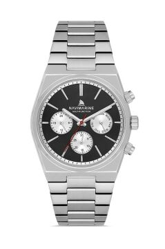 Navimarine NM257-01 Multifonksiyonlu Gümüş Renk Çelik Erkek Kol Saati