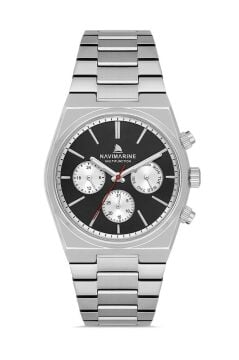 Navimarine NM257-01 Multifonksiyonlu Gümüş Renk Çelik Erkek Kol Saati