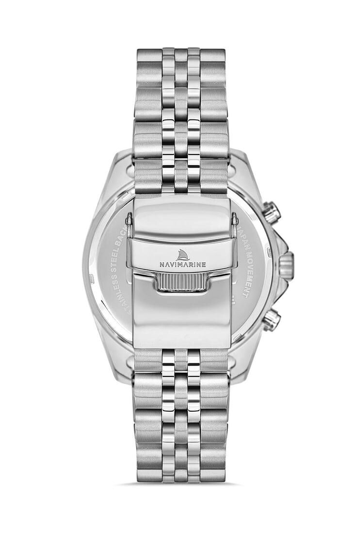 Navimarine NM009-03 Multifonksiyonlu Gümüş Renk Çelik Erkek Kol Saati