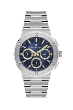 Navimarine NM256-03 Multifonksiyonlu Gümüş Renk Çelik Erkek Kol Saati