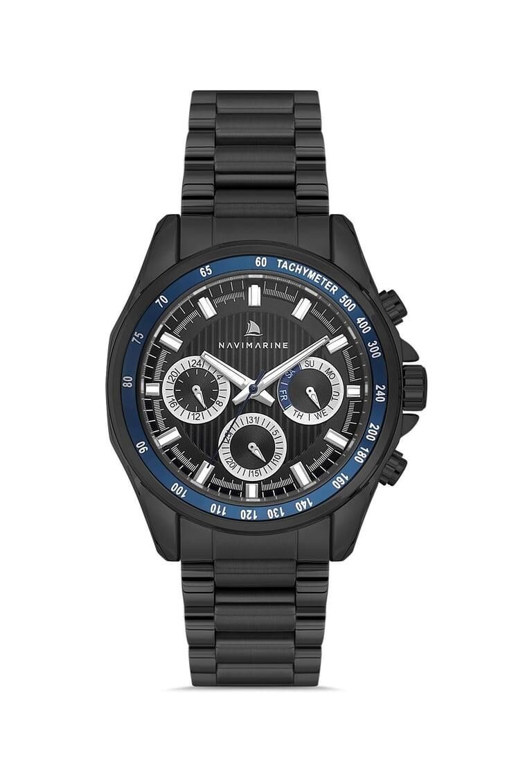 Navimarine NM001-05 Multifonksiyonlu Gümüş Renk Çelik Erkek Kol Saati