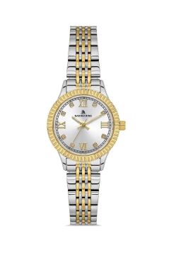 Navimarine NM267-03 Altın Sarı Gümüş Renk Çelik Kadın Kol Saati