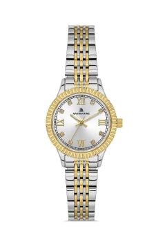 Navimarine NM267-03 Altın Sarı Gümüş Renk Çelik Kadın Kol Saati