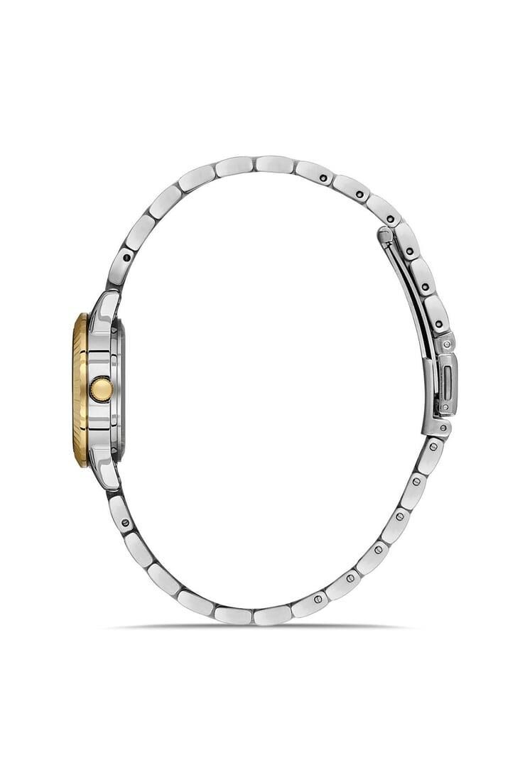 Navimarine NM267-03 Altın Sarı Gümüş Renk Çelik Kadın Kol Saati