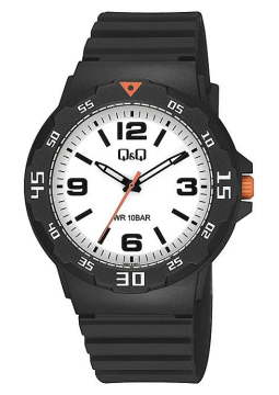 Q&Q V02A-018VY Plastik Su Geçirmez Siyah Renk Erkek Kol Saati