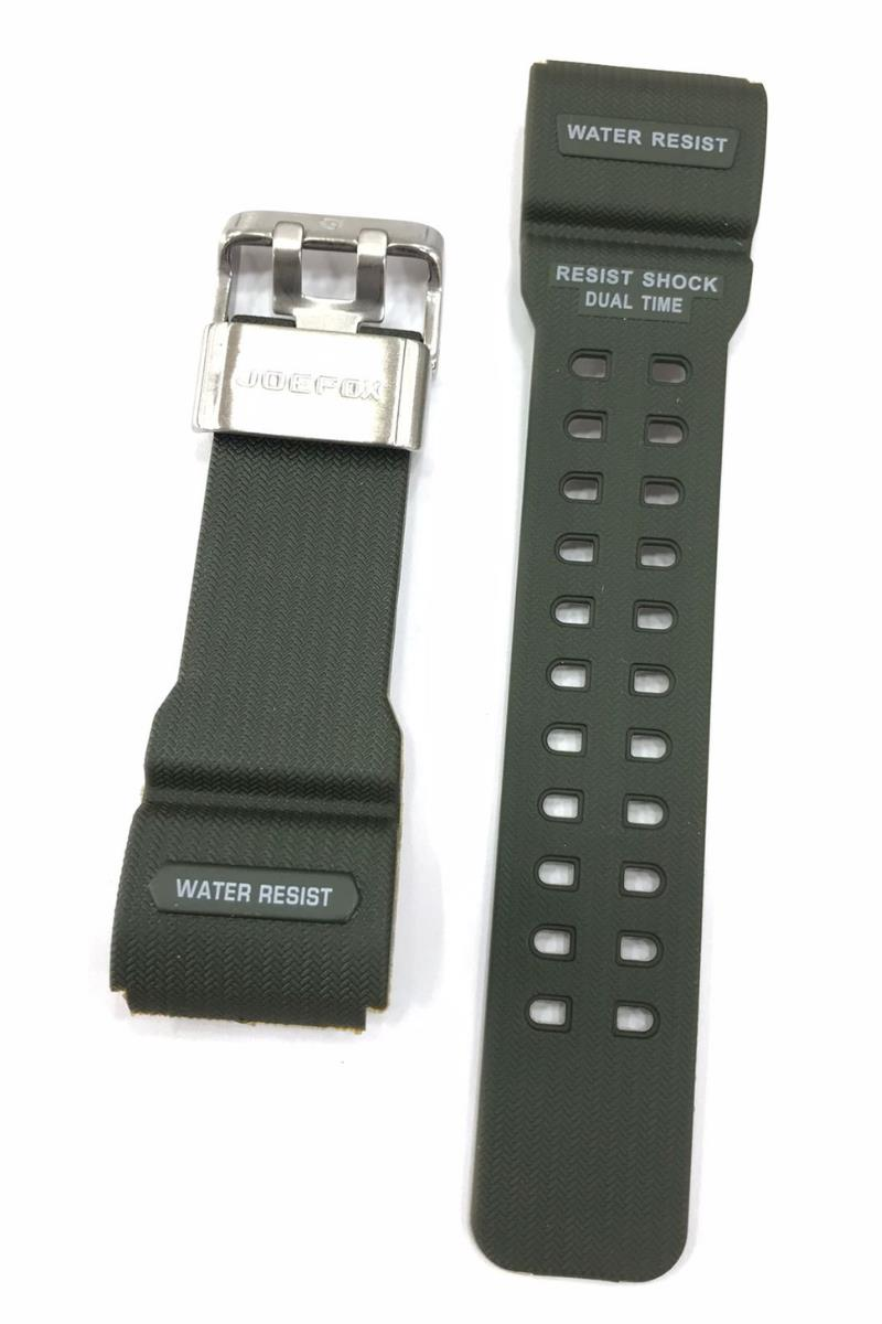 Dunlop Dun-339 Mavi Yeşil Siyah Renk Silikon Saat Kordonu Kayışı