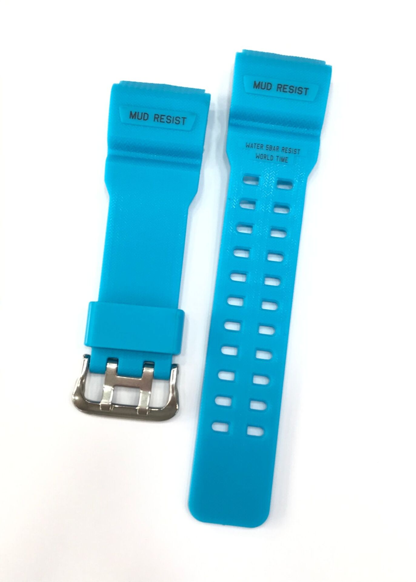 Dunlop Dun-339 Mavi Yeşil Siyah Renk Silikon Saat Kordonu Kayışı