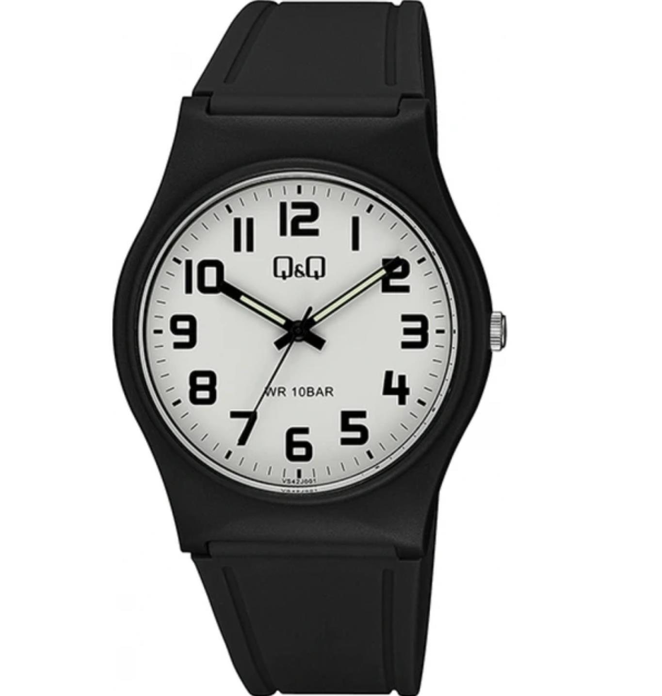 Q&Q VS42J001Y Plastik Su Geçirmez Rakamlı Siyah Renk Kol Saati