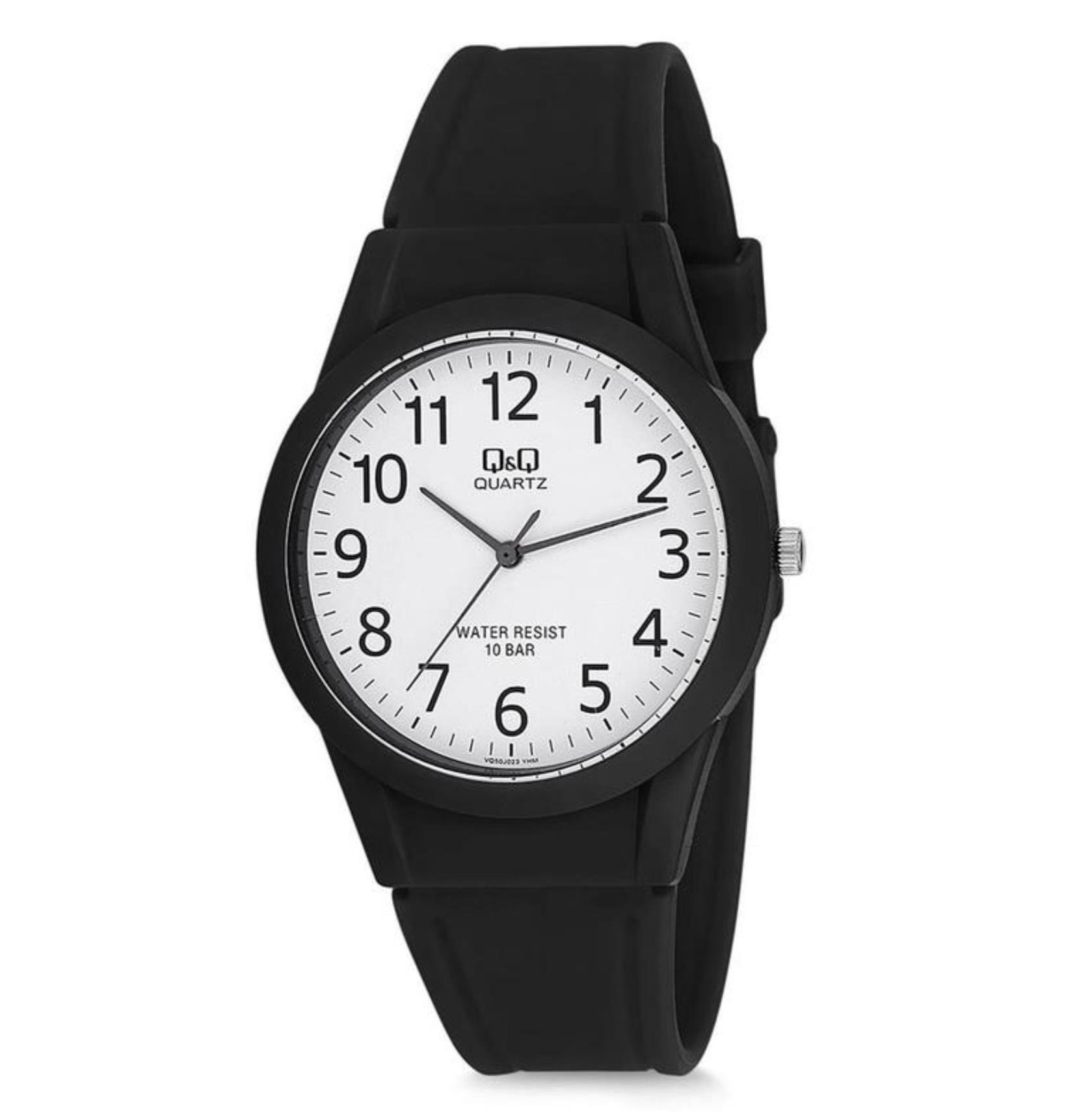 Q&Q VQ50J023Y Plastik Su Geçirmez Rakamlı Siyah Renk Kol Saati
