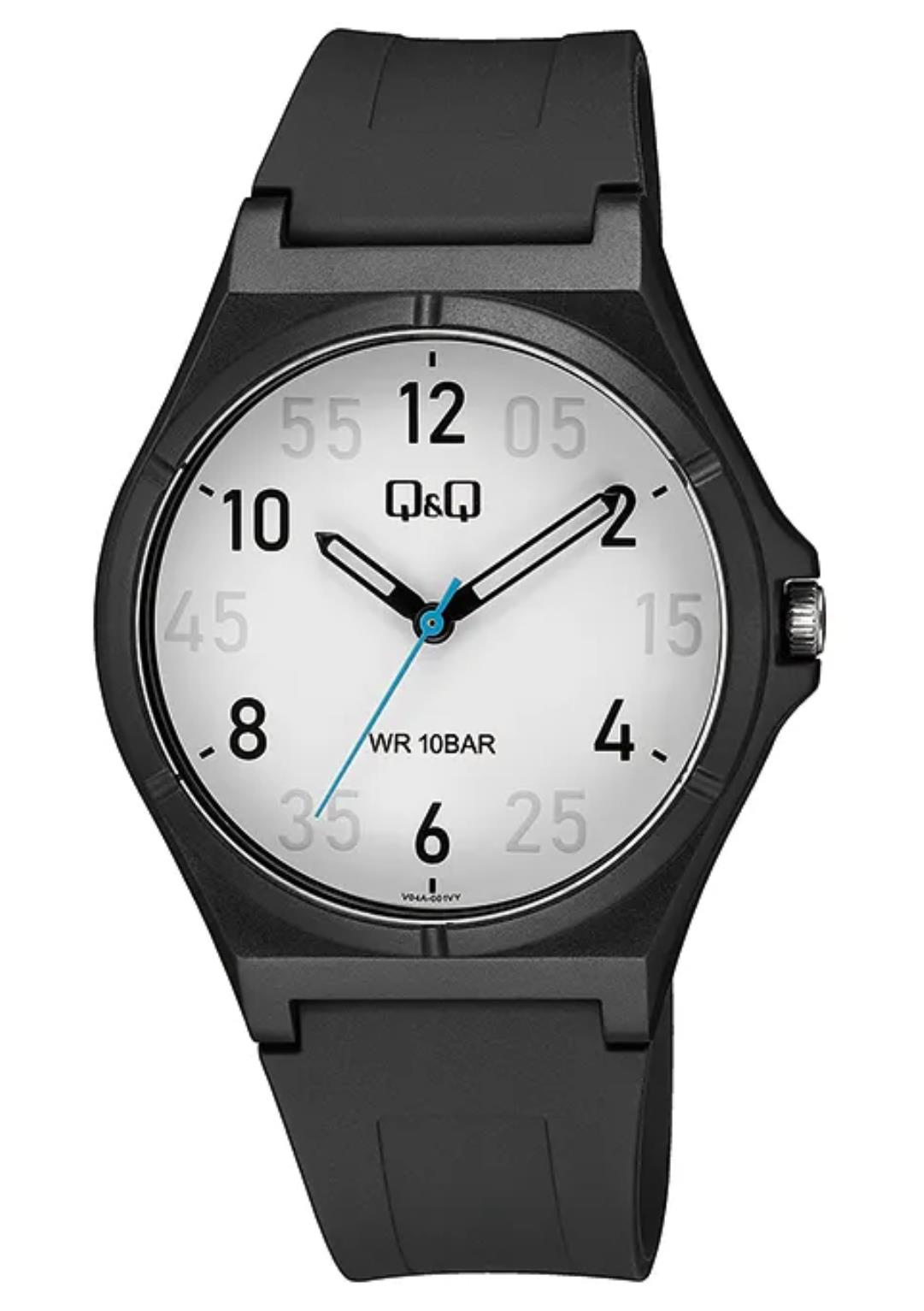 Q&Q V04A-001VY Plastik Su Geçirmez Rakamlı Siyah Renk Kol Saati