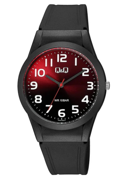 Q&Q V25A-002VY Plastik Su Geçirmez Rakamlı Siyah Renk Kol Saati