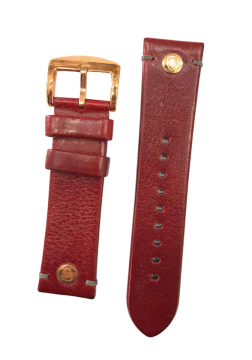 24mm Bordo Düz Hakiki Deri Saat Kordonu Kayışı