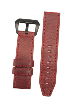 24mm Bordo Düz Hakiki Deri Saat Kordonu Kayışı