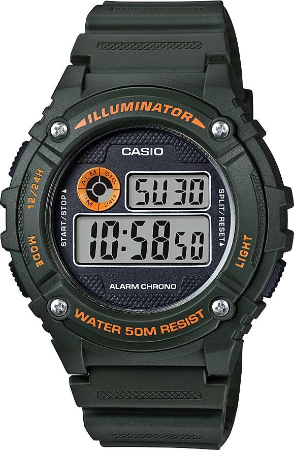 Casio W-216H F-108WH Haki Yeşil Orijinal Silikon Siyah Saat Kordonu