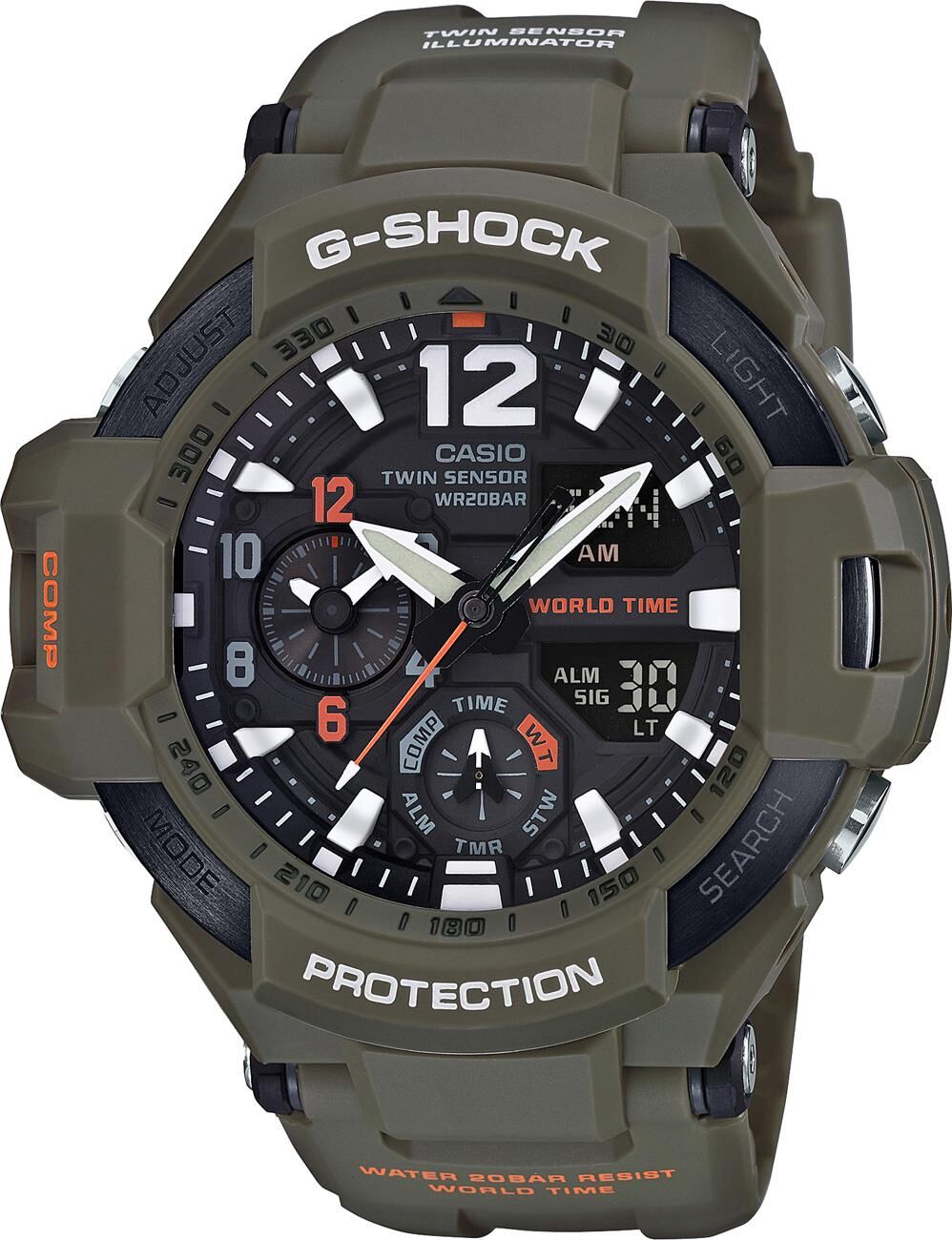 Casio G-Shock GA-1100 GA-1000 Haki Orijinal Silikon Saat Kordonu