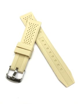 20 mm Renkli Silikon Yumuşak Saat Kordonu Kayışı 20 mm x 18 mm Krem