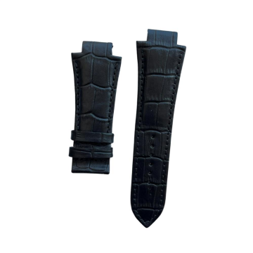 Momentus X500 Siyah Gerçek Deri El Yapımı Saat Kordonu