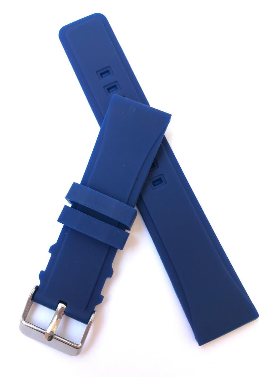 24mm Renkli Yüksek Kalite Silikon Saat Kordonu Kayışı Lacivert - 24mm