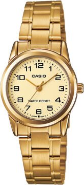Casio LTP-V001G-9BUDF Okunabilir Kadranlı Altın Sarısı Çelik Kadın Kol Saati