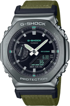 Casio G-Shock GM-2100CB-3ADR Yeşil Kumaş Kordon Erkek Kol Saati