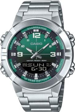 Casio AMW-870DA-3AVDF Yeşil Kadranlı Çelik Analog-Dijital Erkek Kol Saati