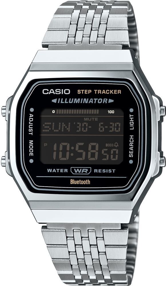 Casio ABL-100WE-1BDF Bluetooth Step Tracker Vintage Gümüş Çelik Unisex Kol Saati