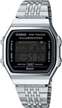 Casio ABL-100WE-1BDF Bluetooth Step Tracker Vintage Gümüş Çelik Unisex Kol Saati