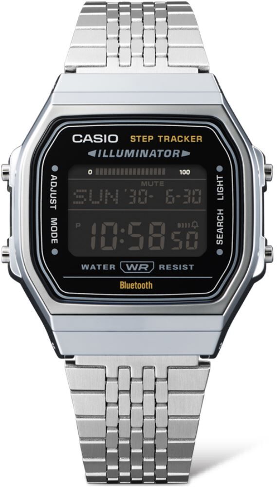 Casio ABL-100WE-1BDF Bluetooth Step Tracker Vintage Gümüş Çelik Unisex Kol Saati