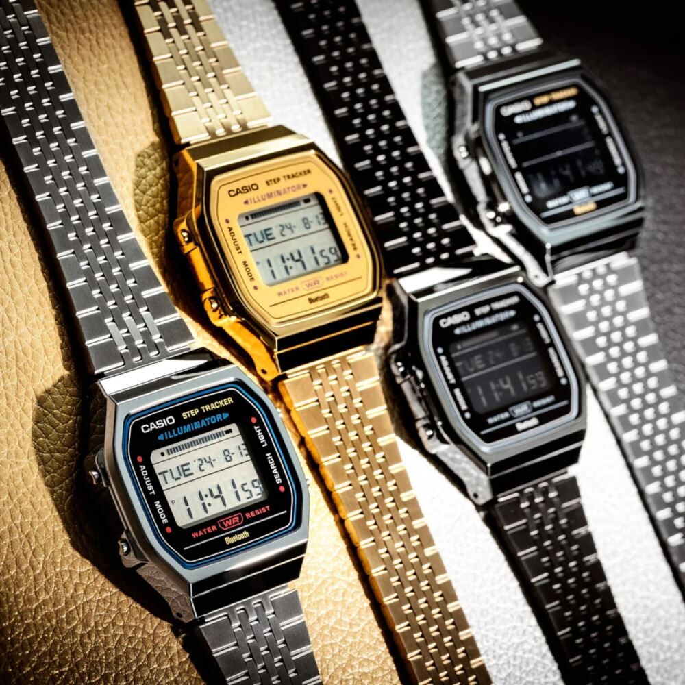Casio ABL-100WE-1BDF Bluetooth Step Tracker Vintage Gümüş Çelik Unisex Kol Saati