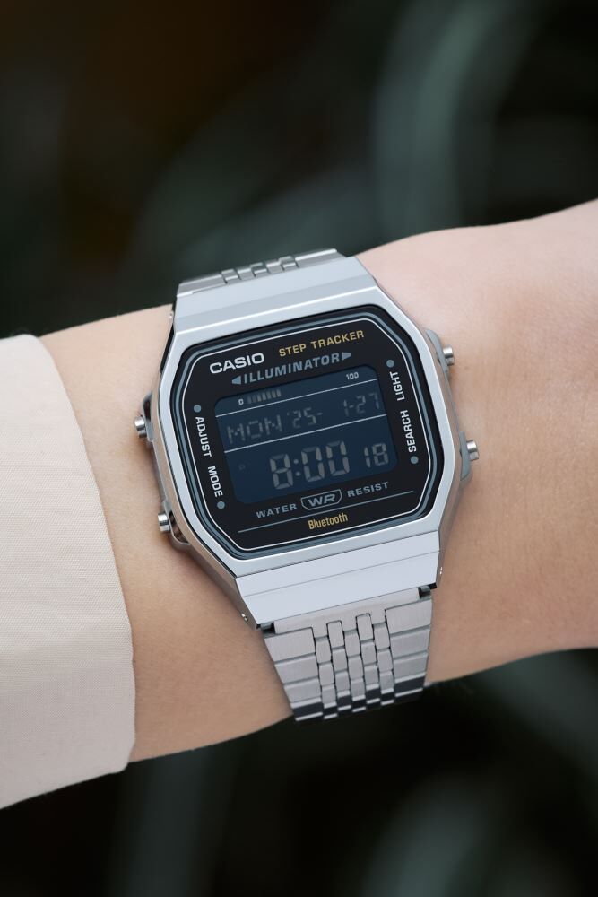 Casio ABL-100WE-1BDF Bluetooth Step Tracker Vintage Gümüş Çelik Unisex Kol Saati