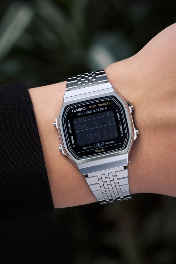 Casio ABL-100WE-1BDF Bluetooth Step Tracker Vintage Gümüş Çelik Unisex Kol Saati